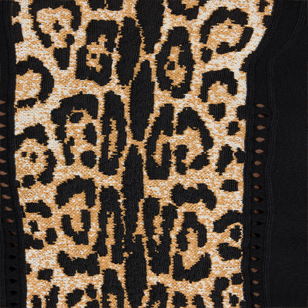 RC Stretch Top with Jaguar Skin Insert Brown VKM612-MI009