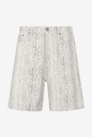 RC Snakeskin Print Denim Shorts WHITE SOJ20H-DL008