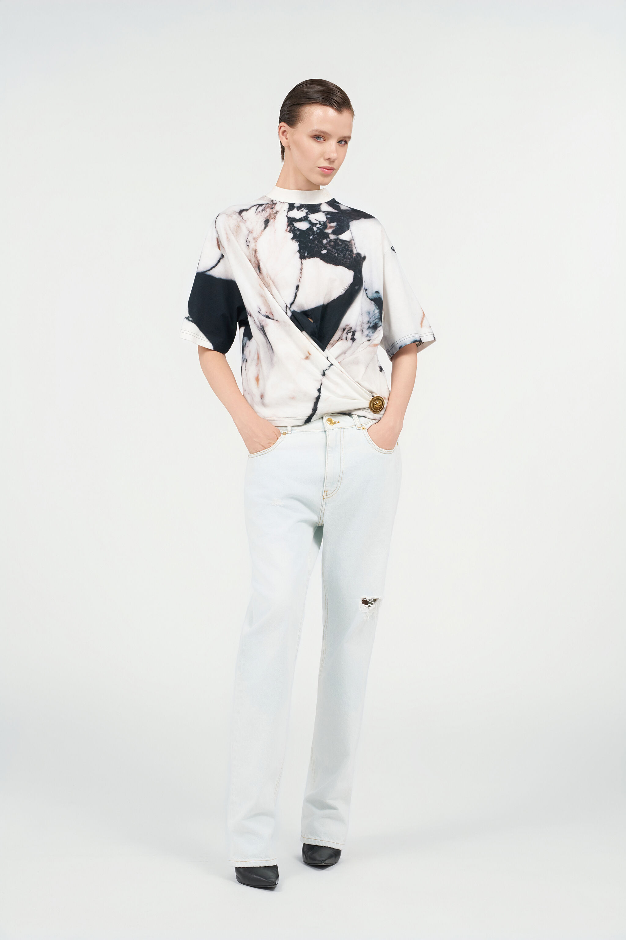 RC Grand Antique Print T-Shirt BIANCO/NERO TWT661-3PN18