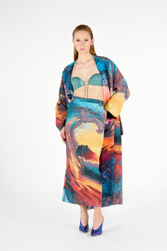 RC Itaca Print Skirt Blue/Orange UWT301-DJ091