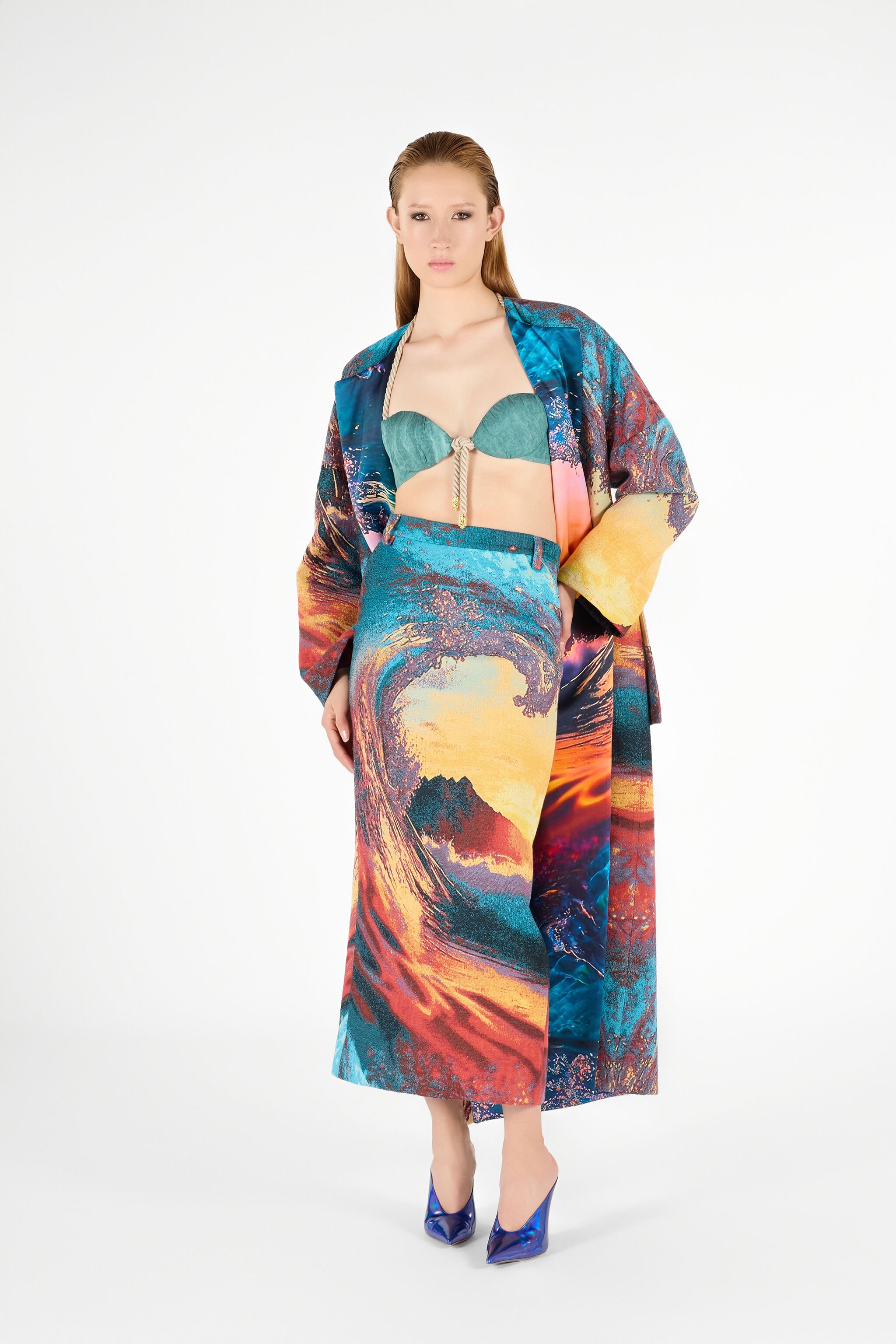 RC Itaca Print Skirt Blue/Orange UWT301-DJ091