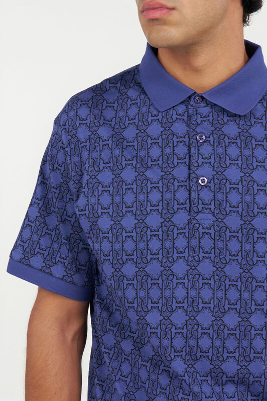 RC Blue Polo Shirt With Monogram Navy QOT64C-JFP66
