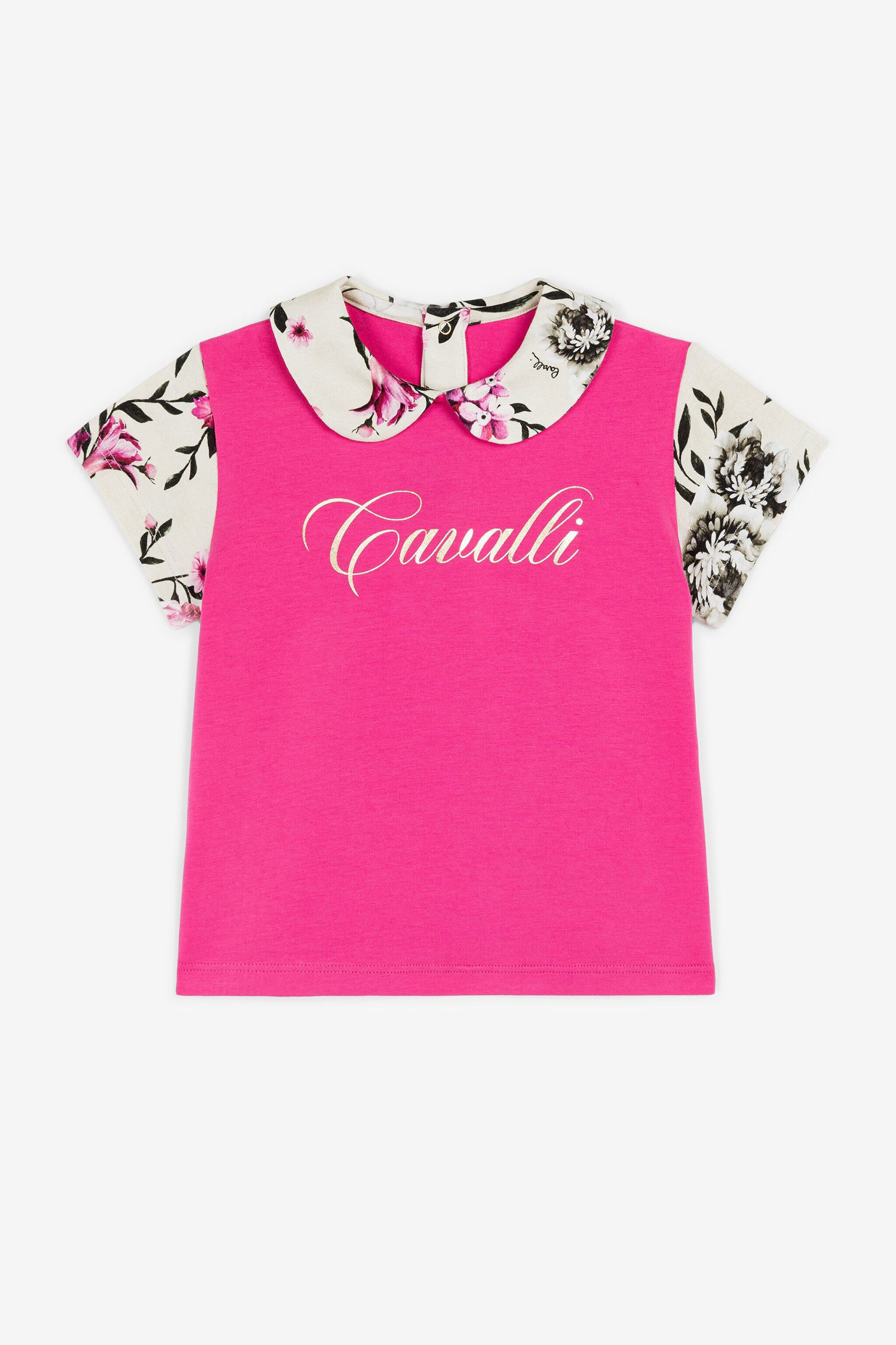 JU Flower-Print Logo Top Fuchsia OJT659-ISA2J