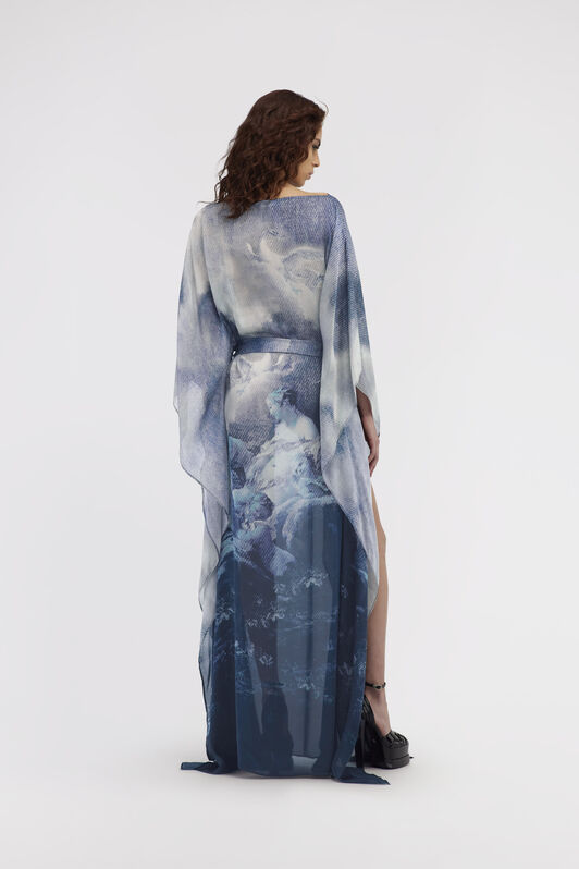 RC Long Printed Blue Dress Dunkelblau RWT180-CTI16