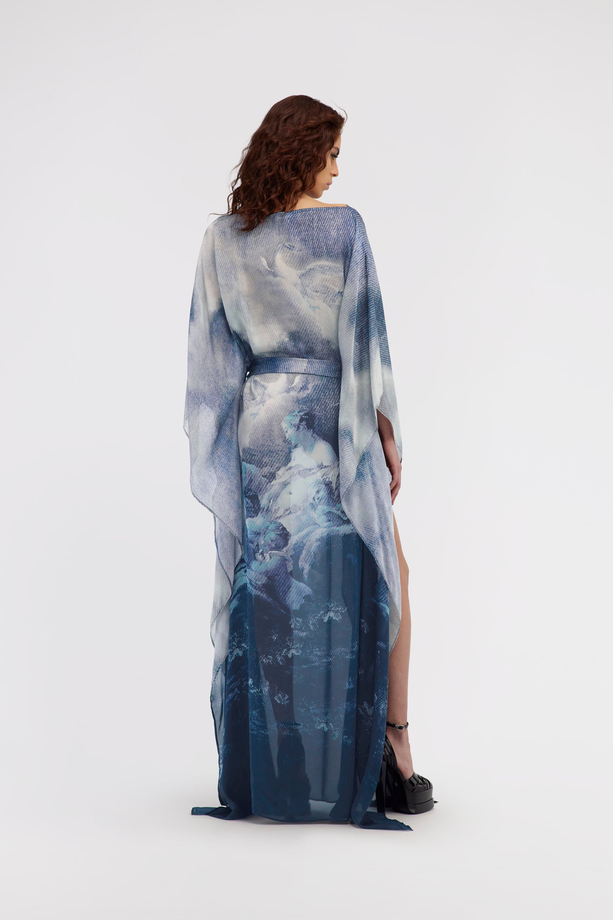 RC Long Printed Blue Dress Dunkelblau RWT180-CTI16
