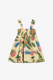 JU Kleid Aus Baumwolle Mit Tropicana-Print YELLOW WJT113-WNR12