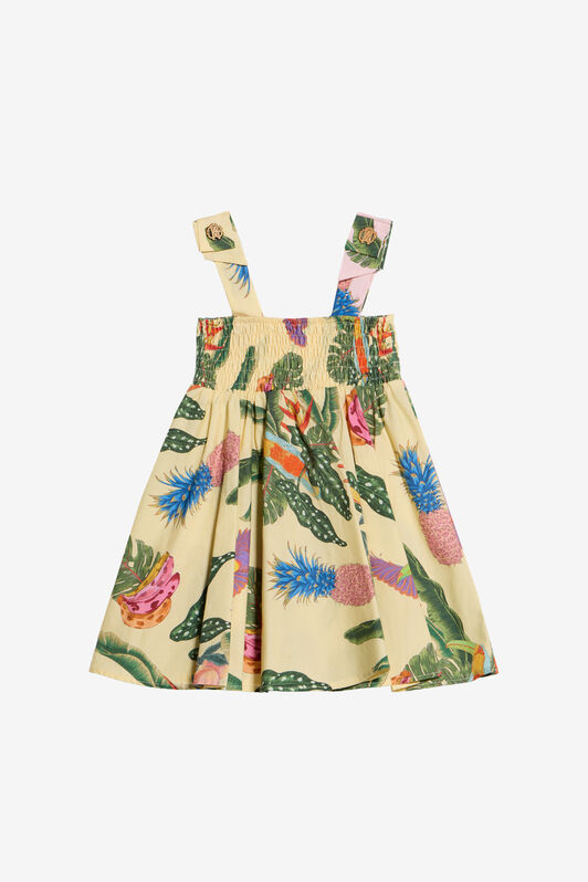 JU Kleid Aus Baumwolle Mit Tropicana-Print YELLOW WJT113-WNR12