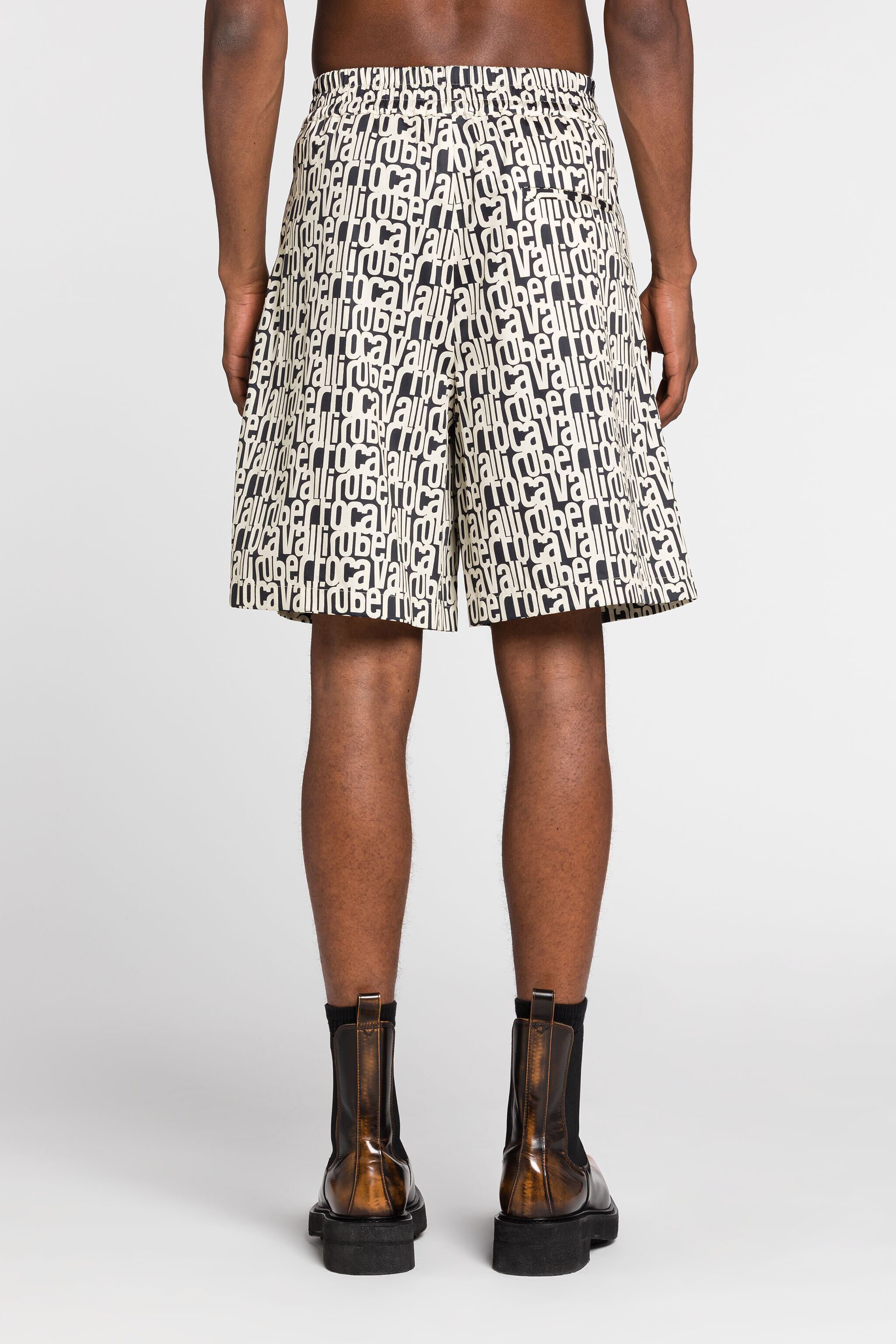 RC Logo-Print Cotton Shorts Black/White RRT241-1Z020