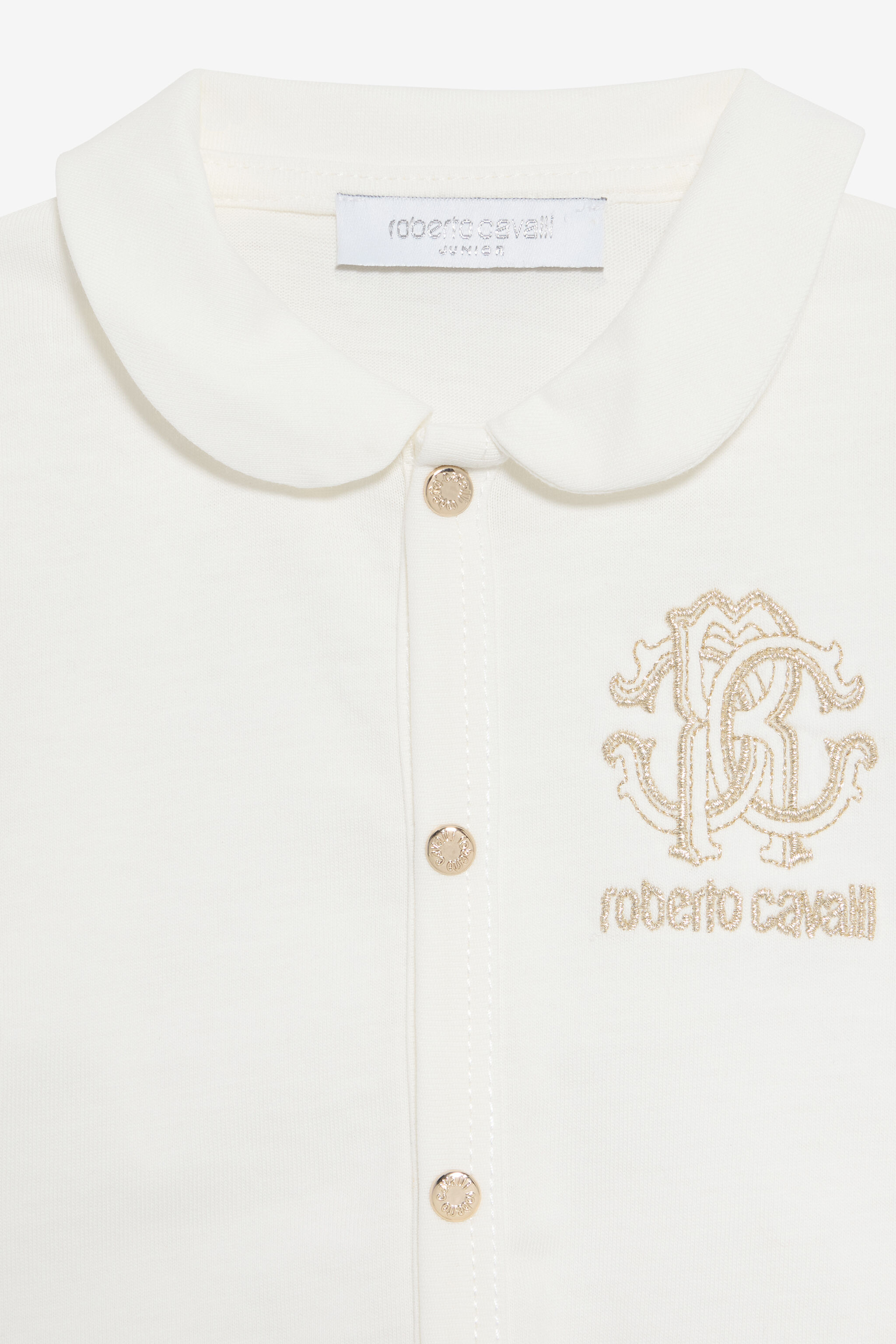 JU Milk White Hat, Bib, and Romper Set with Logo MILKY WHITE VJT811-JD001