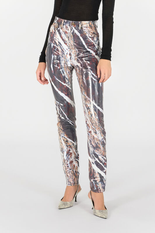 RC Skinny trousers with Marble print Purple TWJ233-KGN22