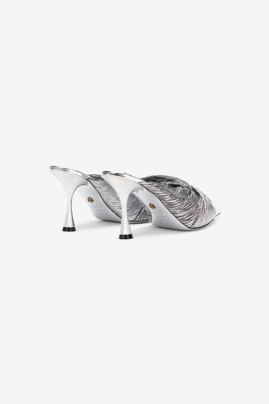 RC Mules With Knotted Detail Silver UKS009-PZF01