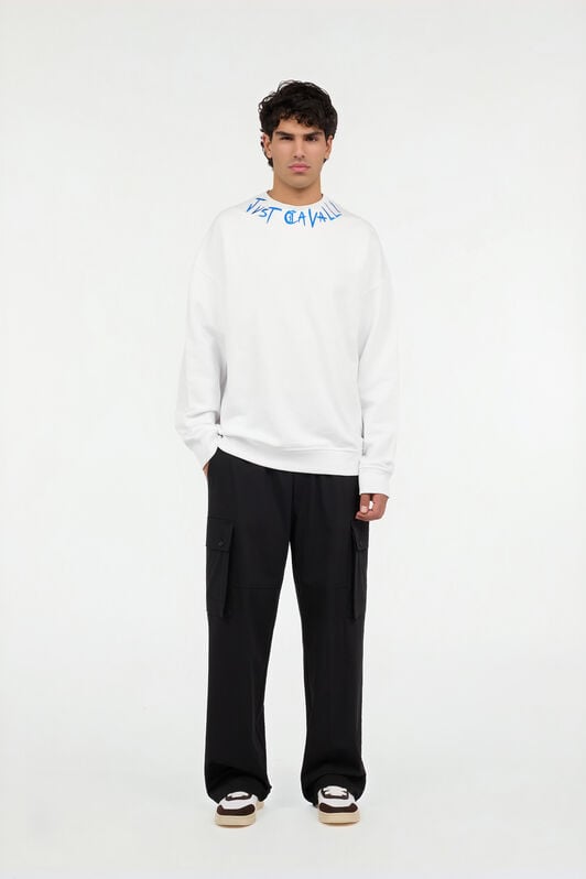 JC Sweatshirt aus Baumwolle mit Graffiti-Logo WHITE VFT086-VF130