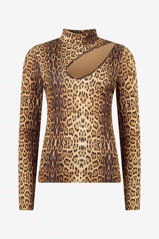 RC Leopard Print Cut-Out Sweater RC Leopard Print Cut-Out Sweater JAGUAR ROM60B-MSG34