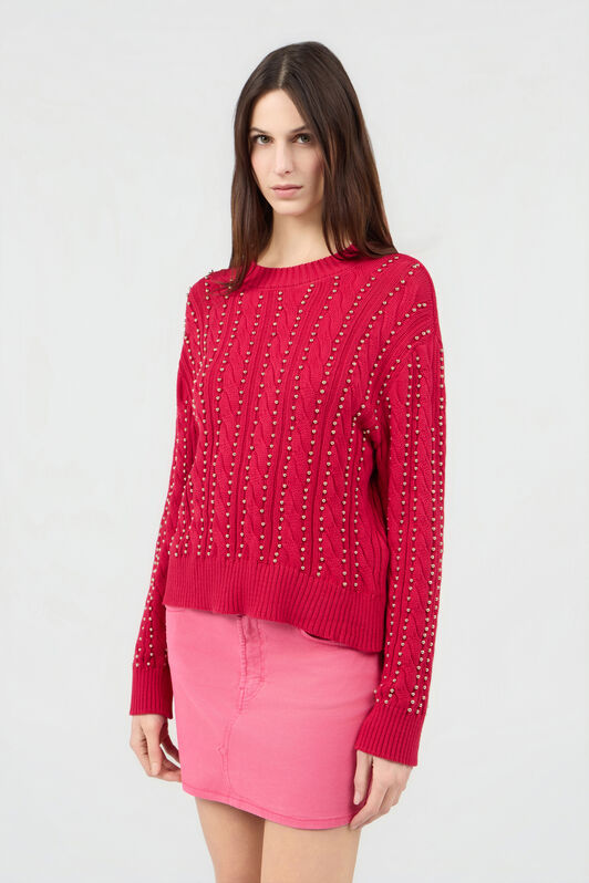 RC Pull Rouge Clouté À Torsades CHERRY SOM60D-MG008