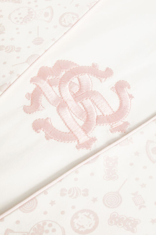 JU White and blue candy print blanket MILKYWHITE/BABY PINK JJT80L-JMS66