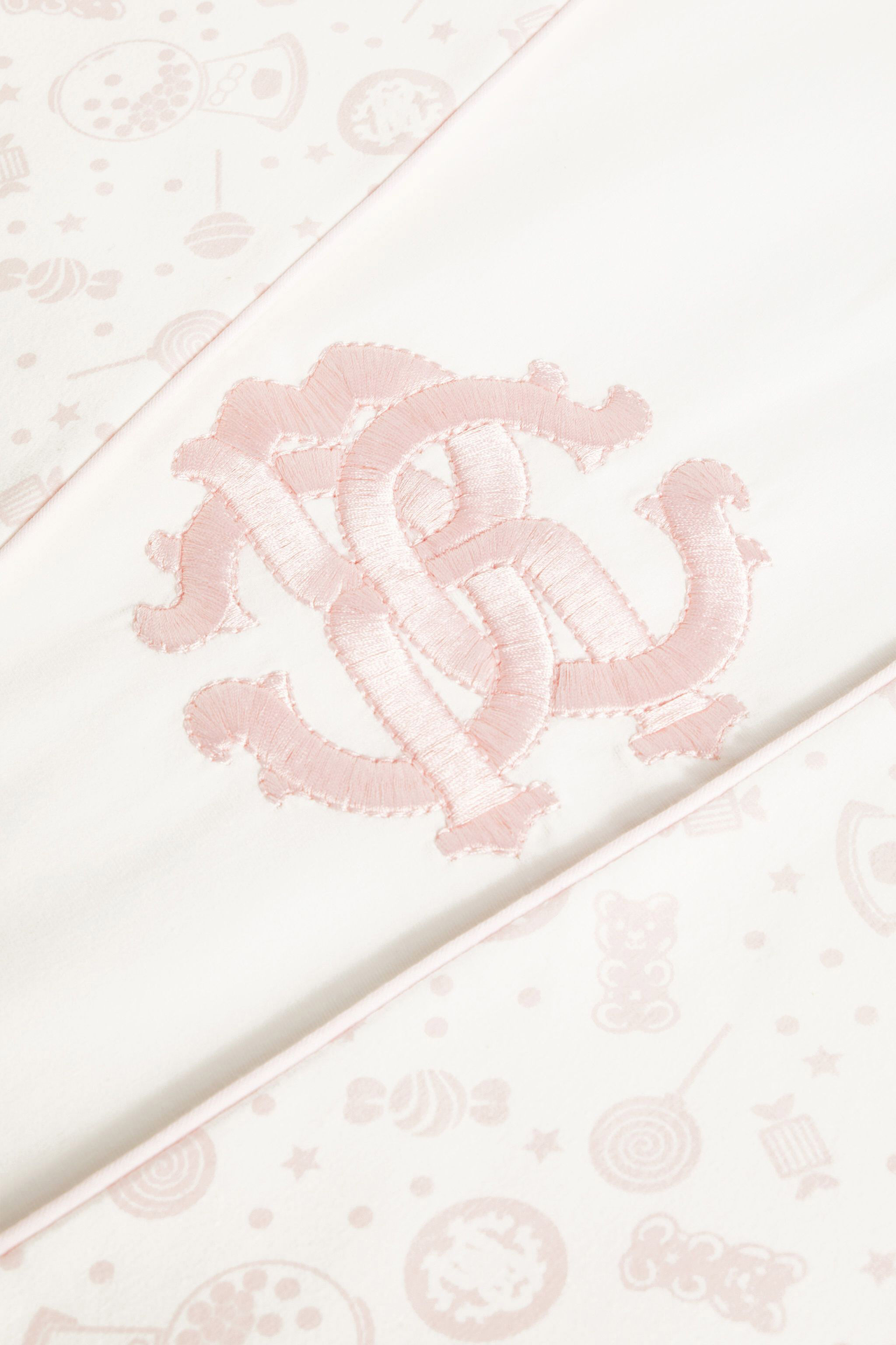 JU White and blue candy print blanket MILKYWHITE/BABY PINK JJT80L-JMS66