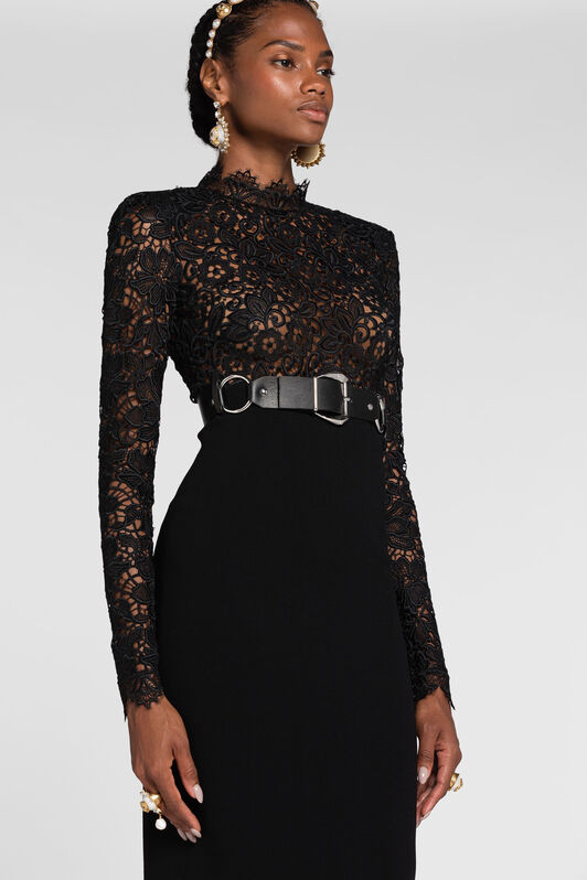 RC Lace-panel dress Black QKT116-RJ030