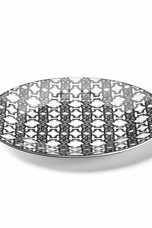 HO Monogram Black 2 Fruit Plates MONOGRAM BLACK RALA14-IA019