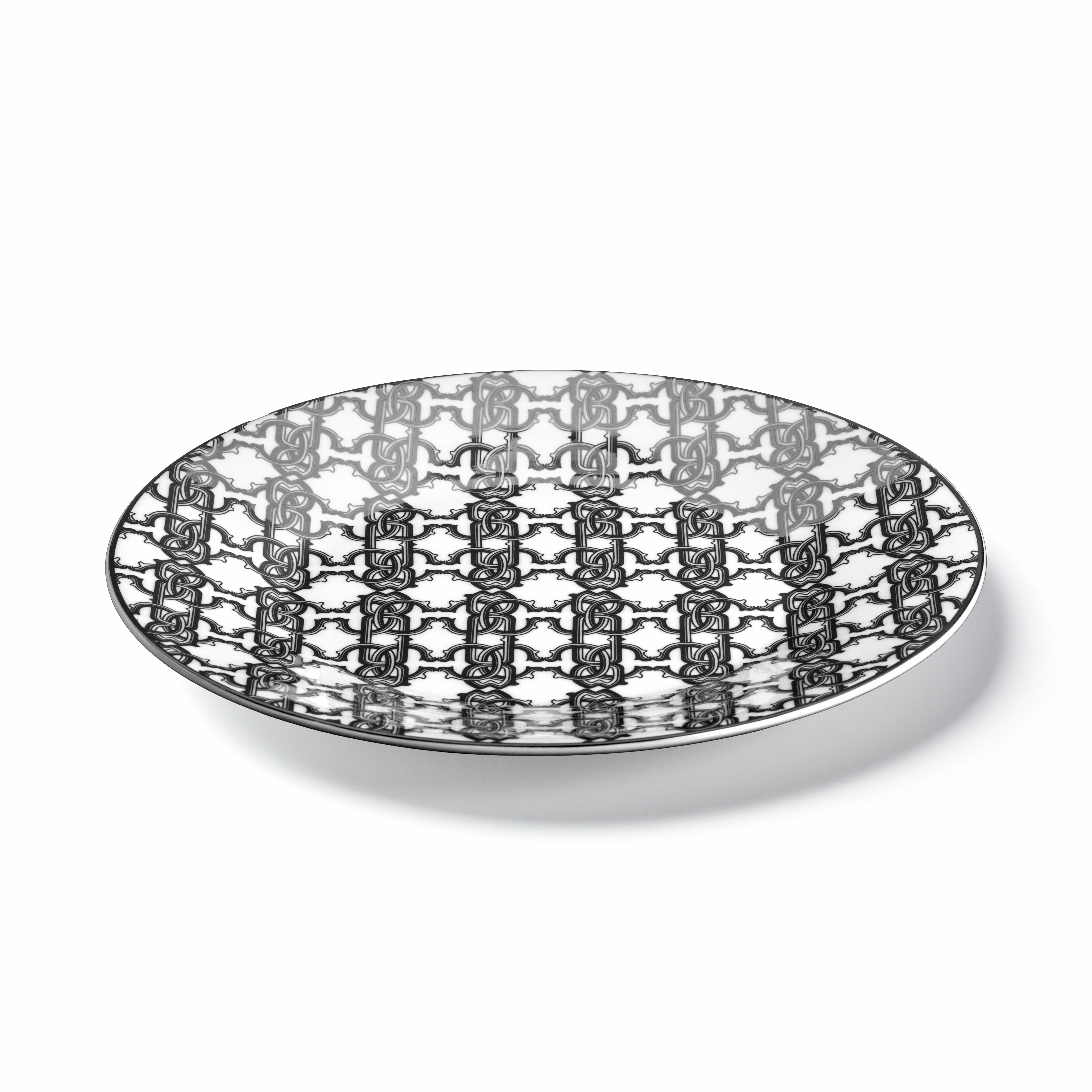 HO Monogram Black 2 Fruit Plates MONOGRAM BLACK RALA14-IA019