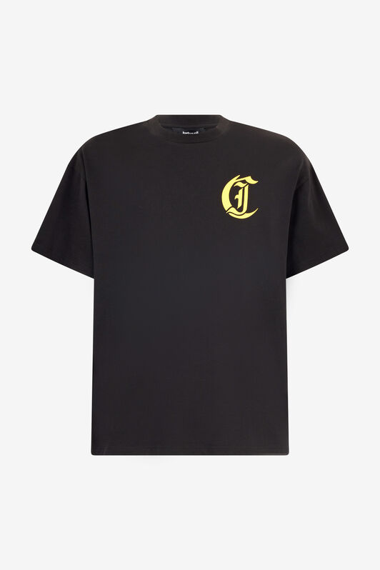 JC T-Shirt With Floral And Tropical Bird Print Black UFT056-UF076