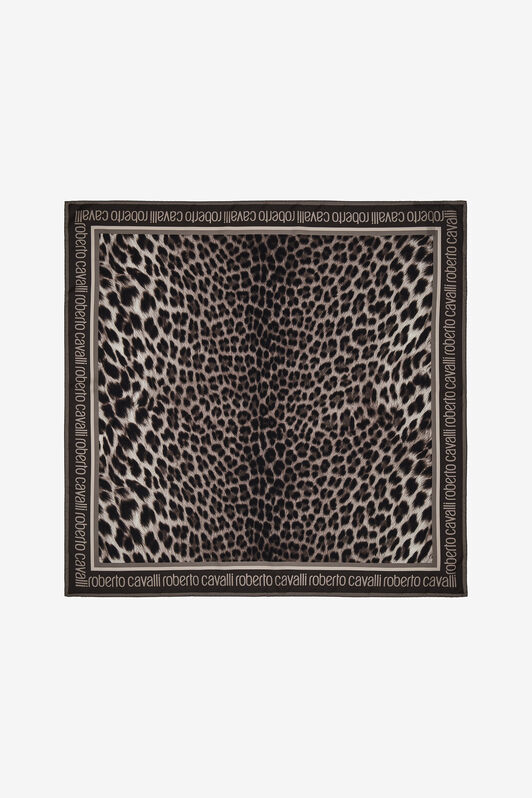 RC Foulard Roberto Cavalli con stampa GIAGUARO HERITAGE Grigio scuro SYI00A-2NL53