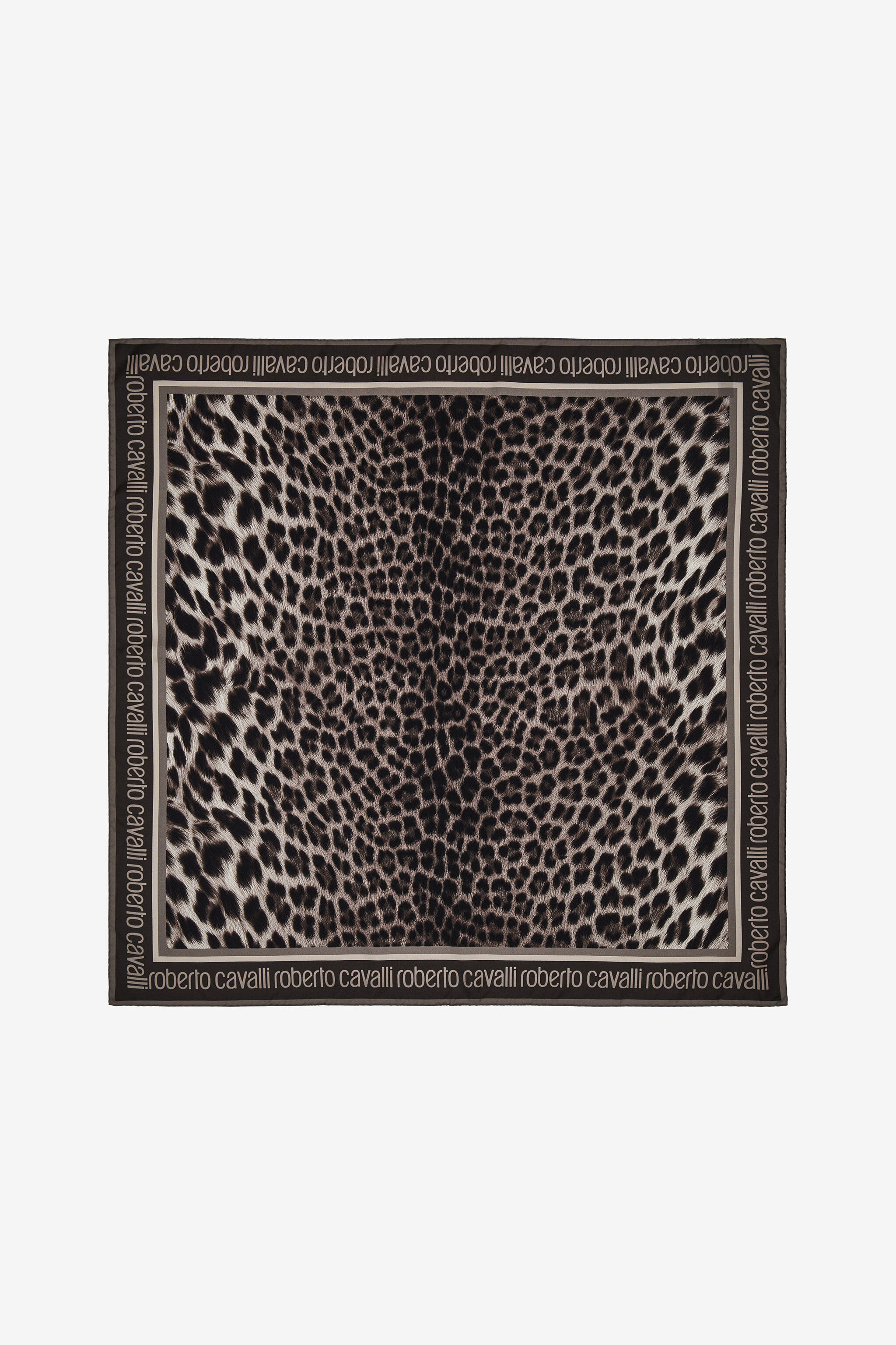 RC Foulard Roberto Cavalli con stampa GIAGUARO HERITAGE Grigio scuro SYI00A-2NL53