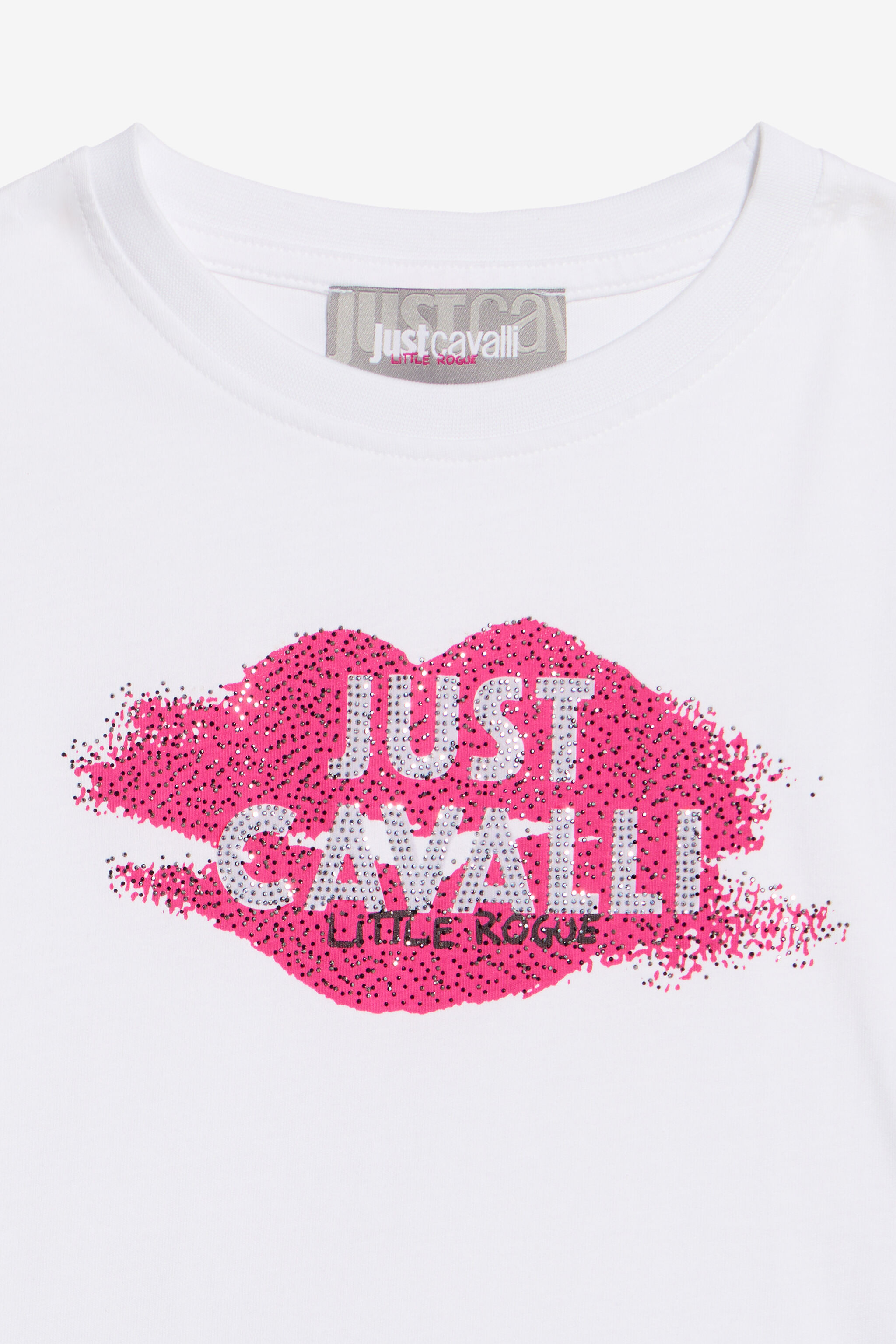 JC Weißes Crop-T-Shirt Mit Print und Logo WHITE WFT63L-5B007