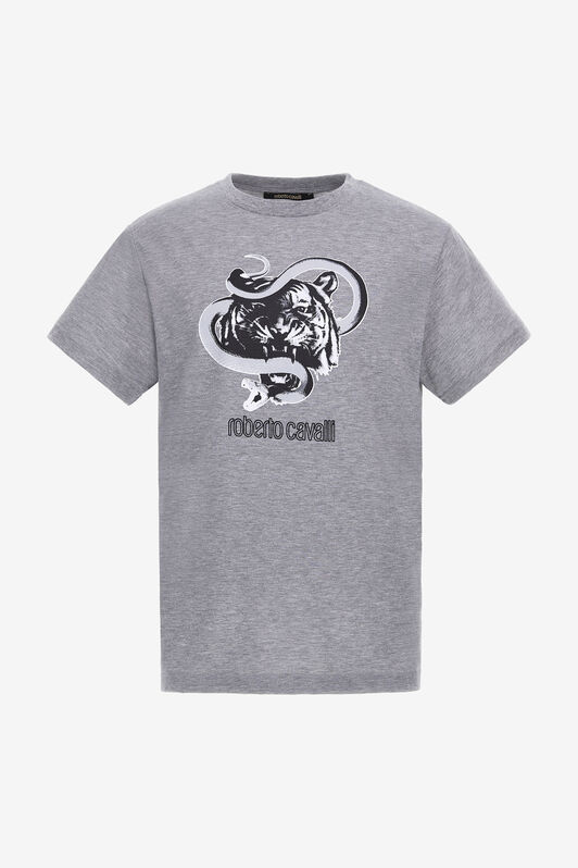 RC T-shirt with Jaguar and Snake prints Gray NOT60J-JD016