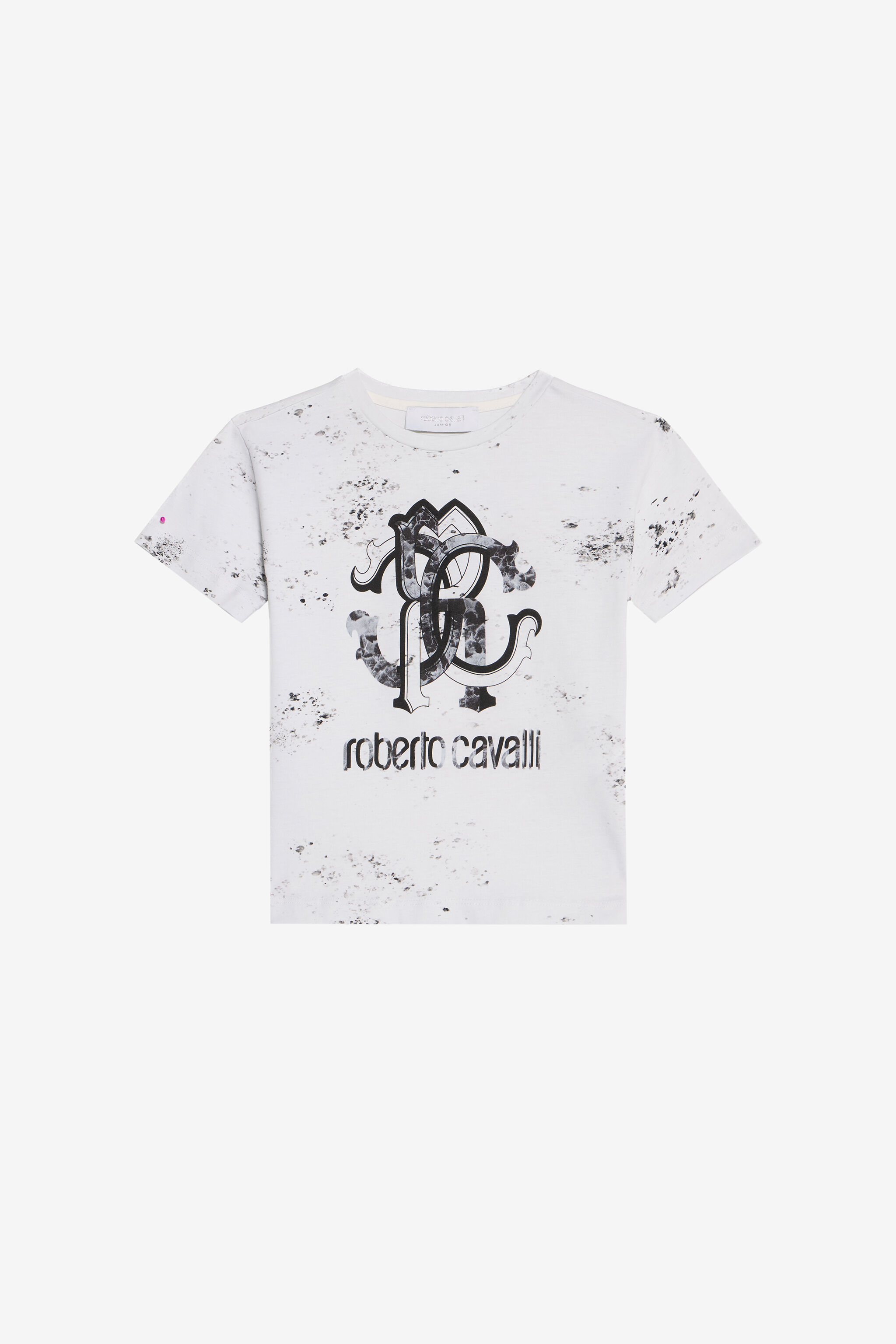 JU Monogram print T-shirt OPTICAL WHITE VJT60E-JFQ44