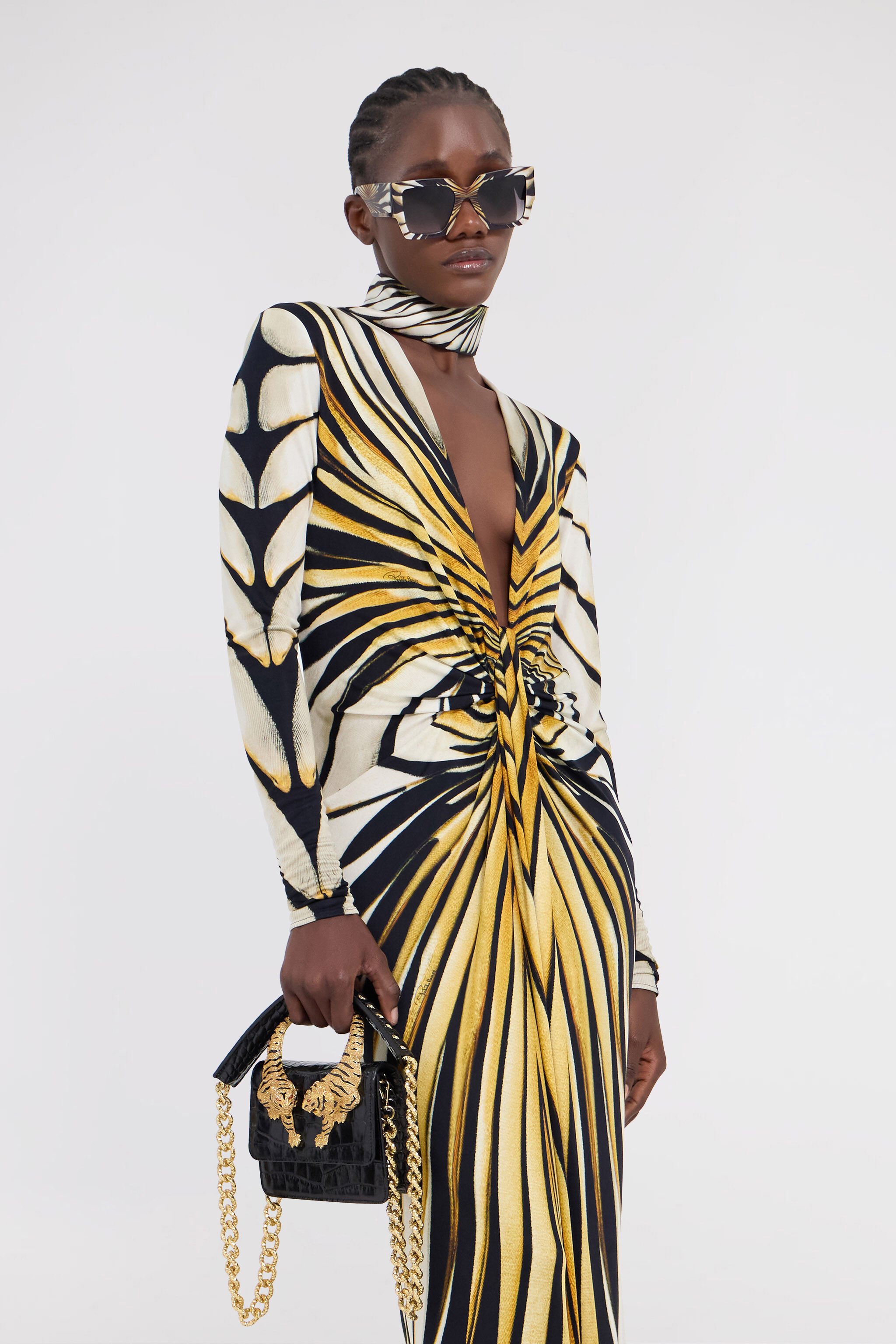 RC Ray Of Gold Print Maxi Dress Gold TKT107-JRM33