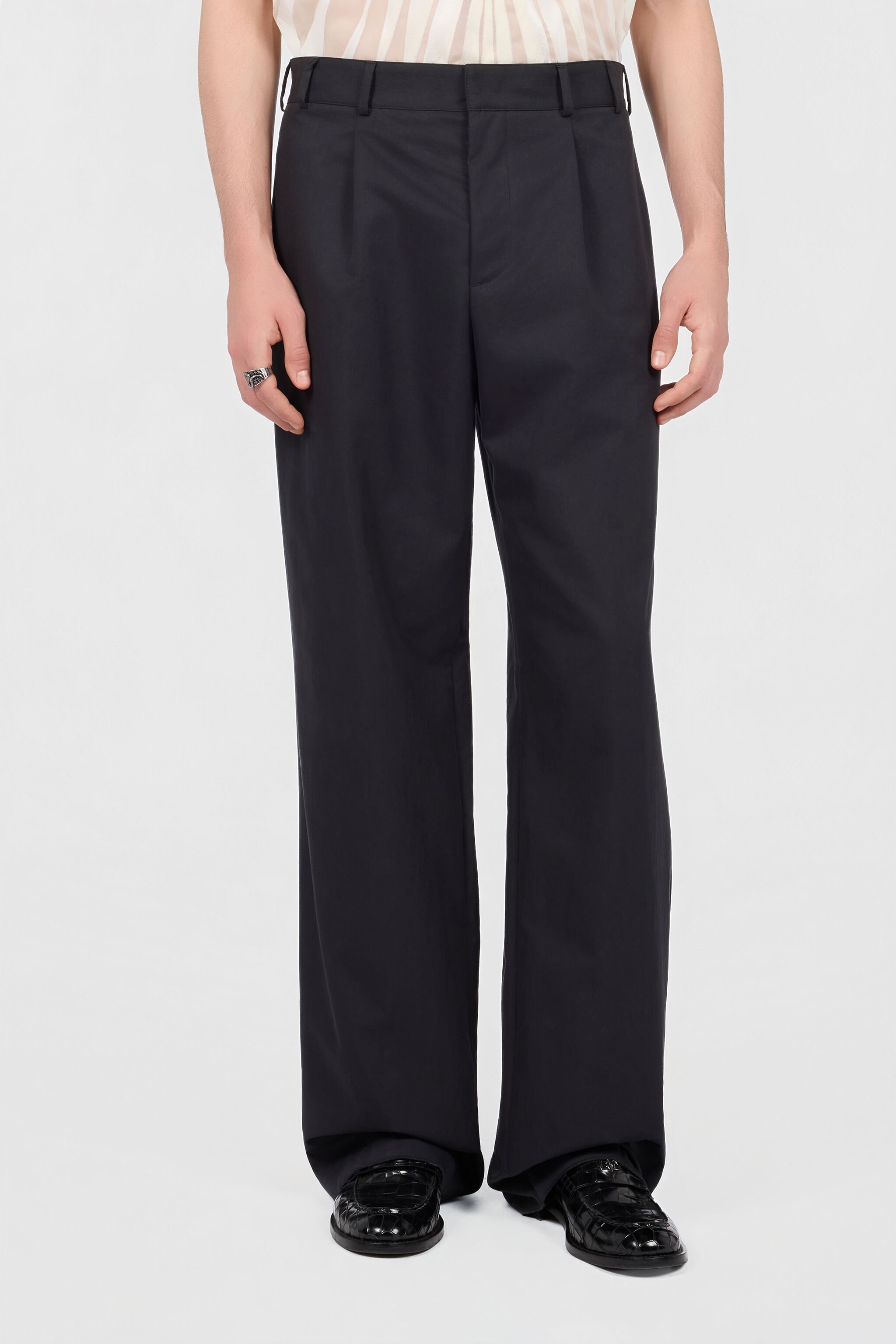 RC Black Trousers Snake Embroidery BLACK XNT209-TB009