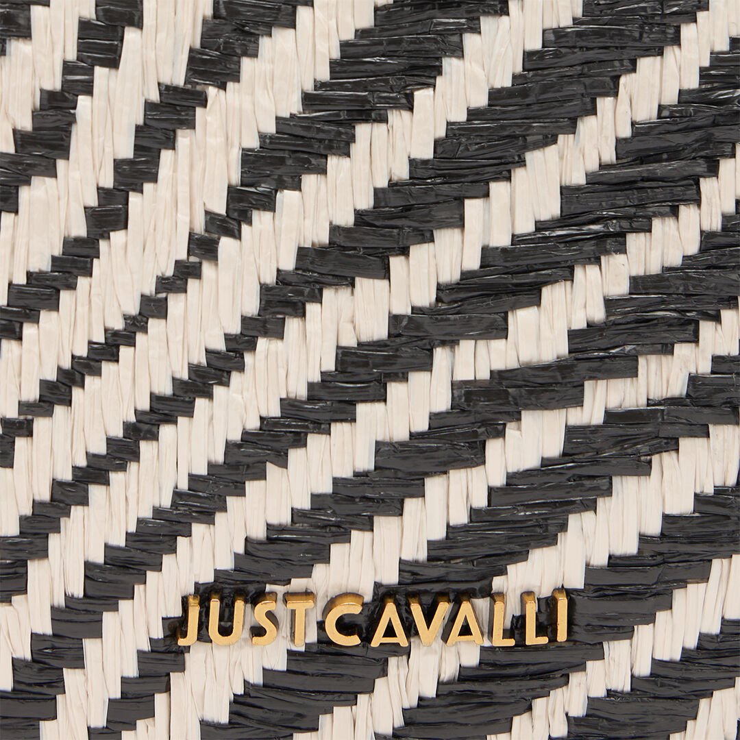 JC Borsa A Tracolla Con Motivo Tiger Skin Avorio/Nero UFB118-UF487