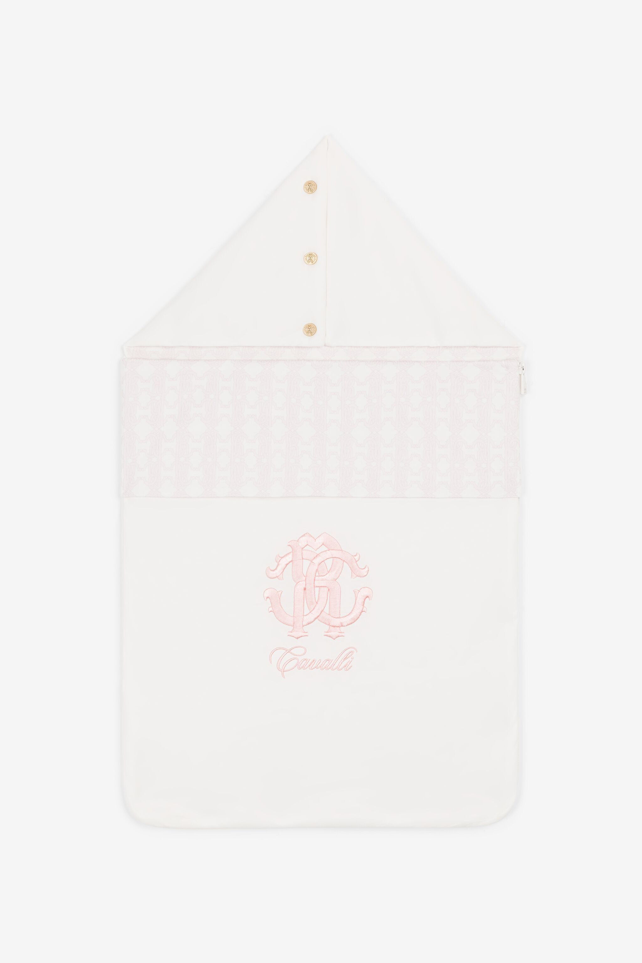 JU RC Monogram-Print Cotton Baby Nest Pink RJT841-JD001