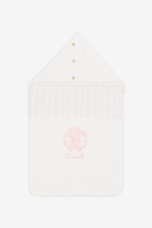 JU RC Monogram-Print Cotton Baby Nest JU RC Monogram-Print Cotton Baby Nest Pink RJT841-JD001