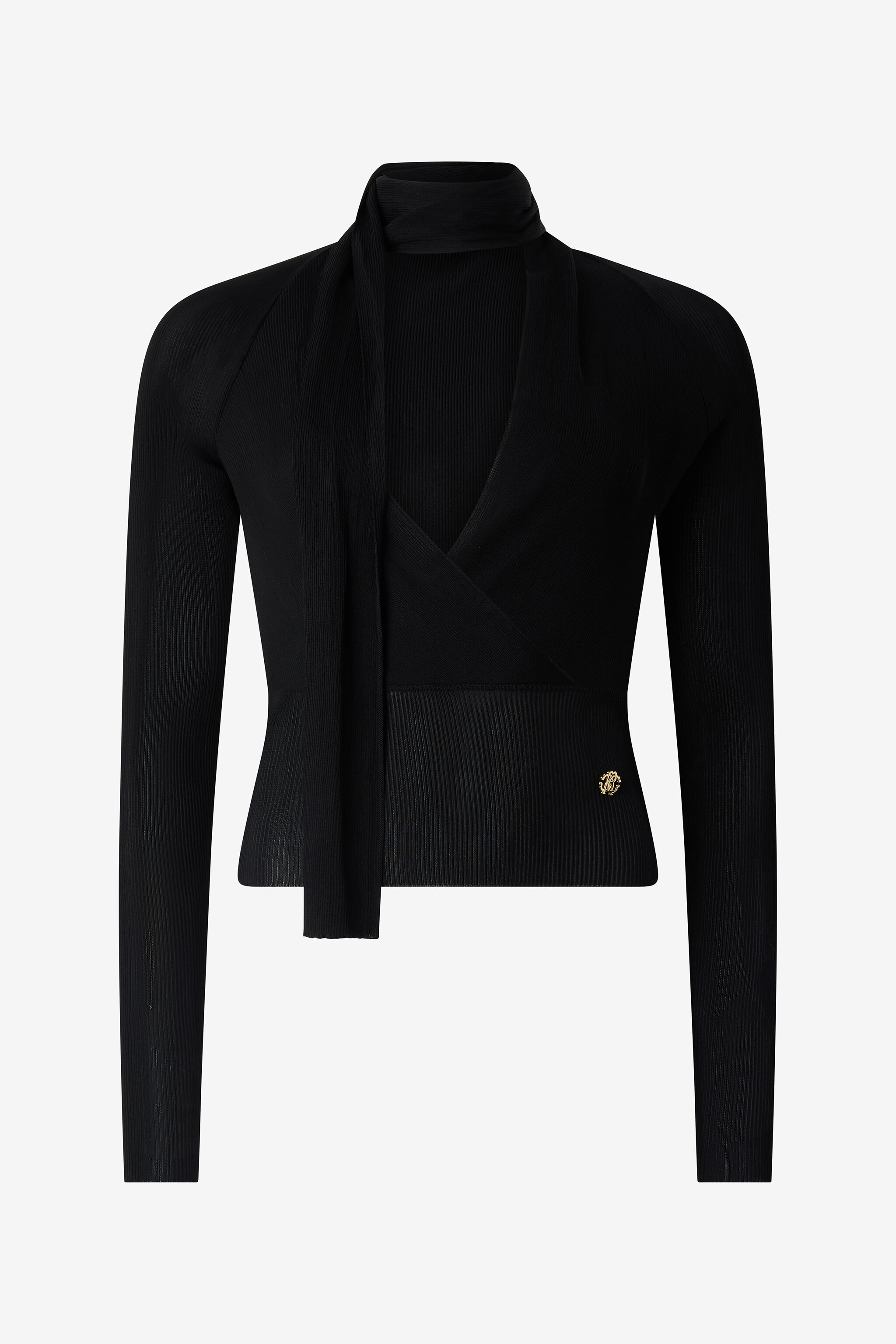 RC Black Wrap-Over Sweater Black VWM603-MH014