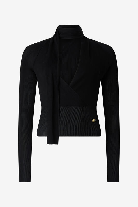 RC Black Wrap-Over Sweater RC Black Wrap-Over Sweater Black VWM603-MH014