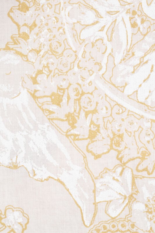 RC Abito Corto in Seta con Motivo Ornamental White WHITE WQT111-RLR36