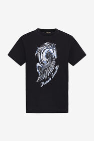 ${brand} T-shirt con logo e stampa Cavallo ${colorDescription} ${masterID}