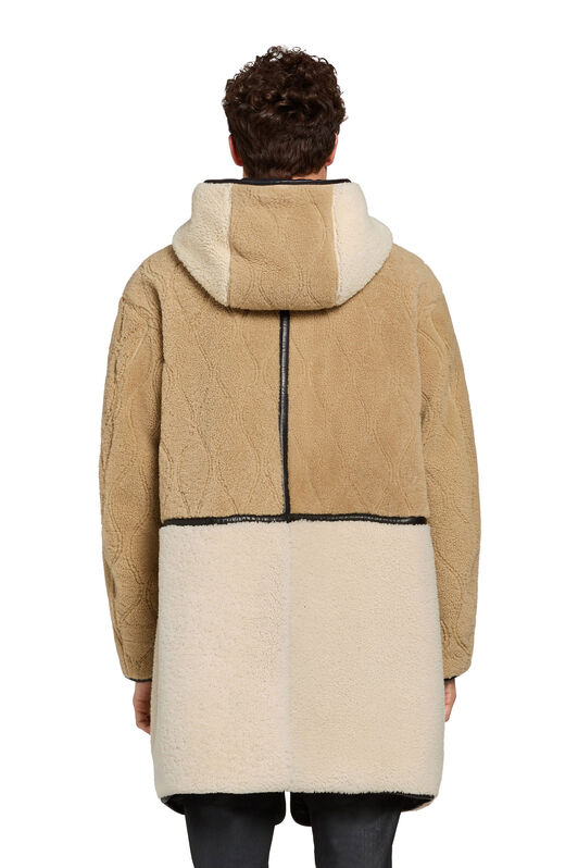 RC Reversible Lacon shearling parka CAMEL/IVORY JNP530-ZR002