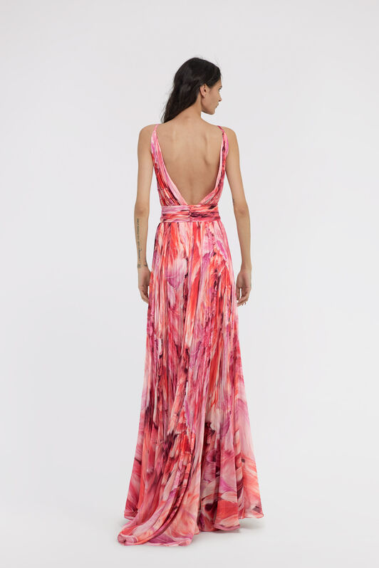 RC Long dress Plumage print RC Long dress Plumage print Fucsia SWT115-CTL71