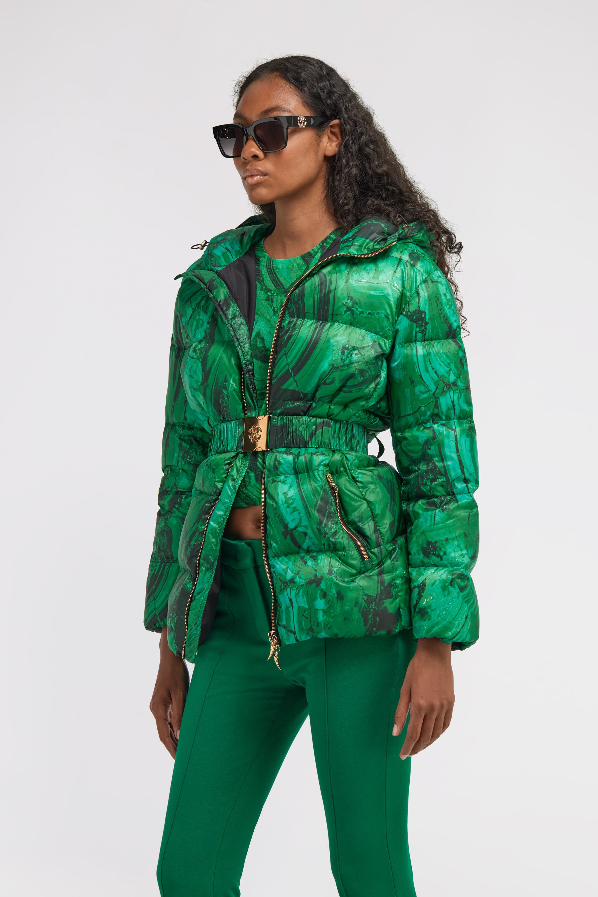 RC Malachite Print Puffer Jacket Green TKT804-SRN06