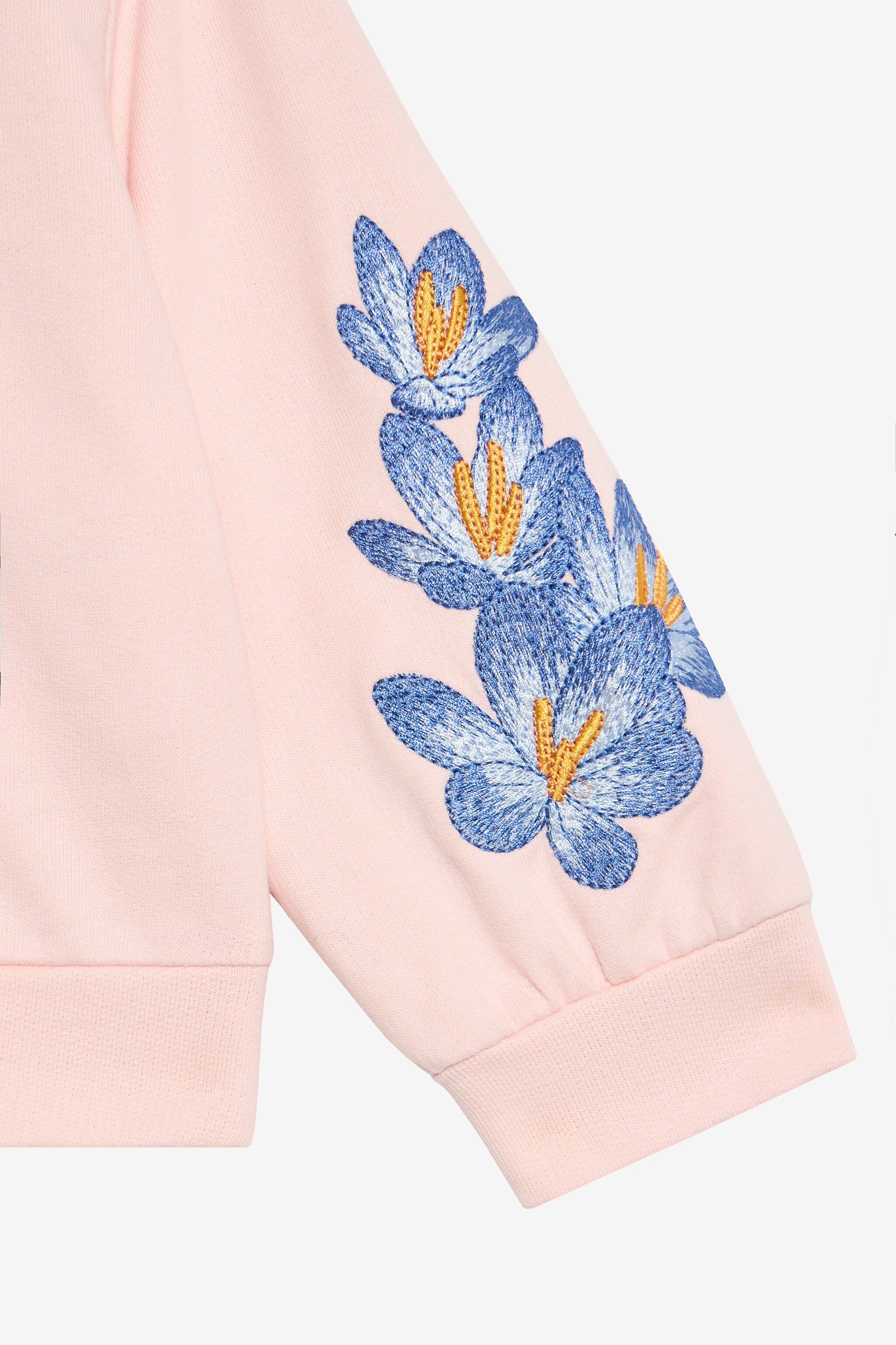 JU Baby Pink Sweatshirt with Embroidered Flowers BABY ROSE VJT662-CF050