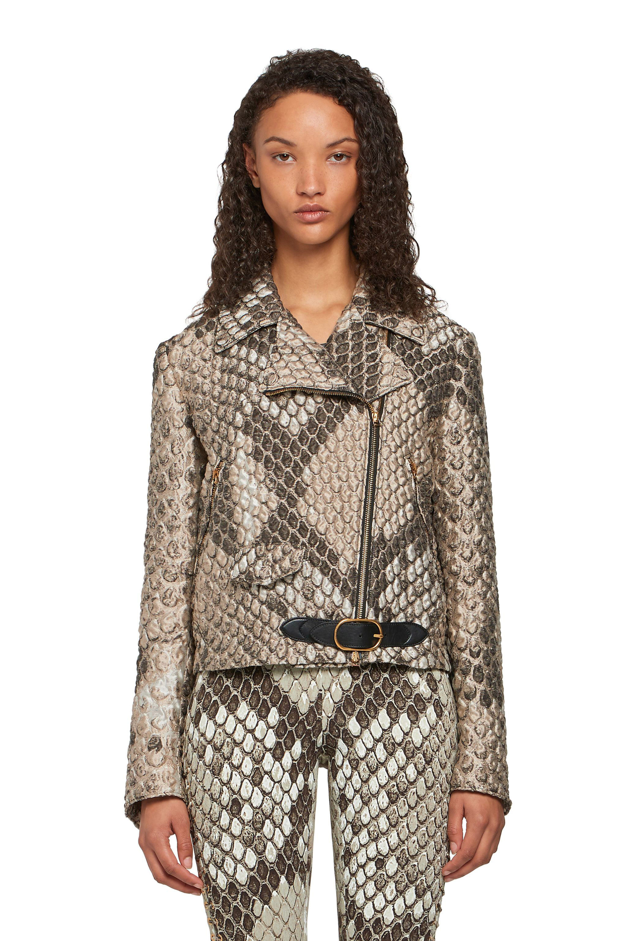 RC Macro python print cloquet jacket TAUPE IQT800-FY020