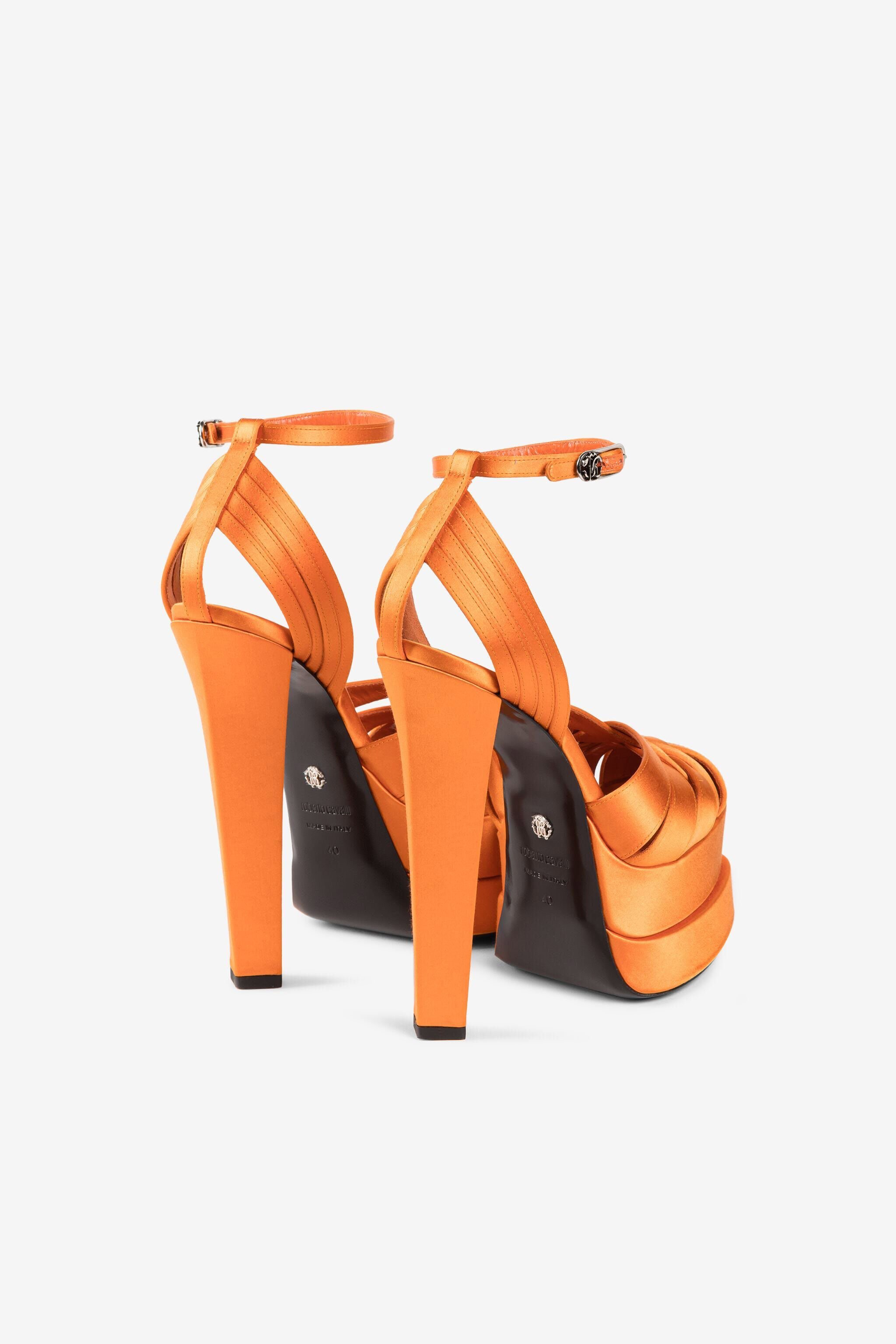 RC Caged leather platform sandals Orange RKS008-FLR01