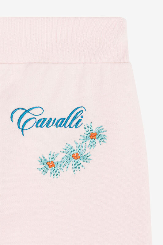JU Flower-Embroidered Cotton Sweatpants JU Flower-Embroidered Cotton Sweatpants Pink RJT240-CF050