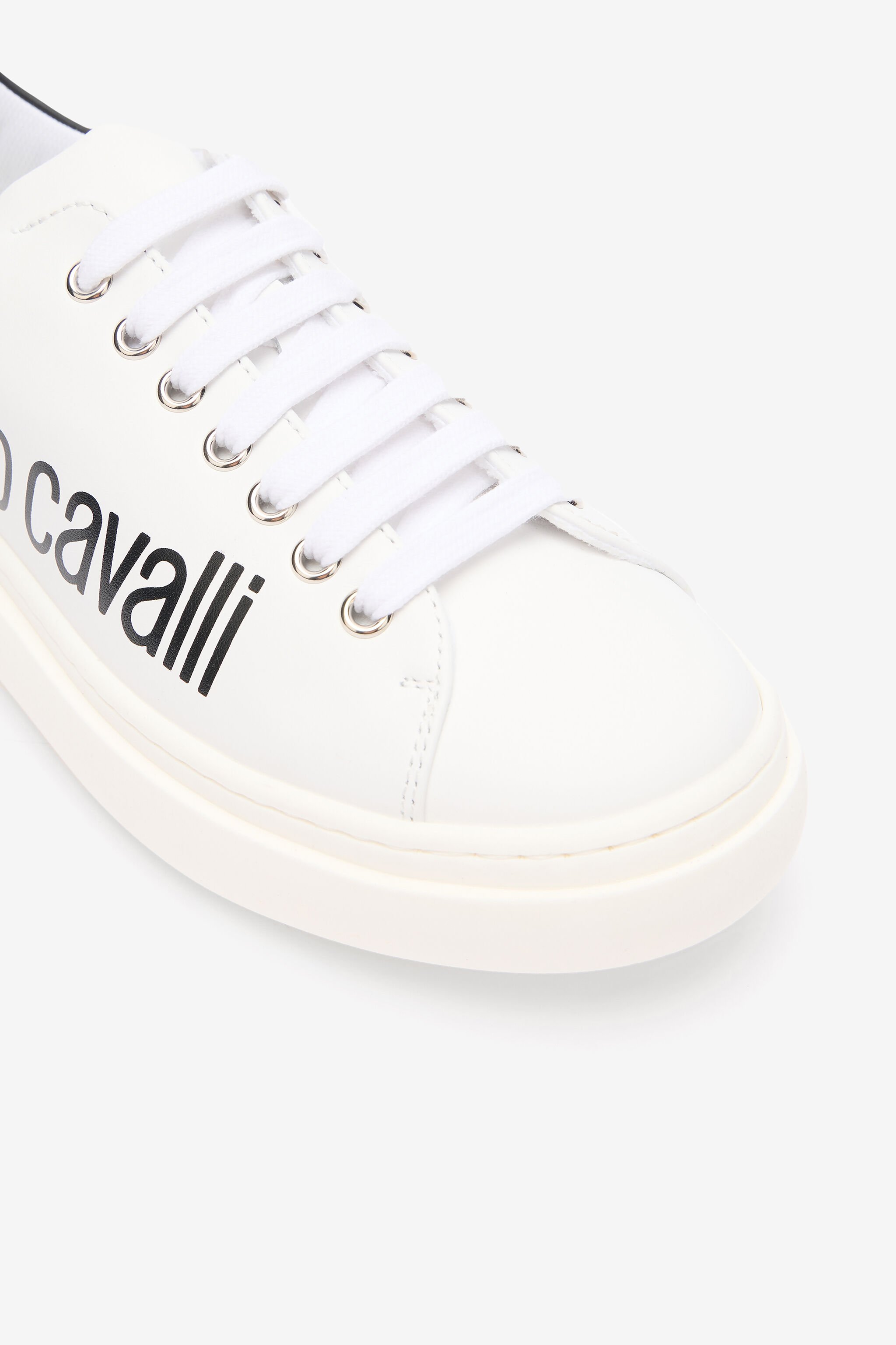 RC White Sneaker With Logo Print WHITE/BLACK QOS01I-PZO16