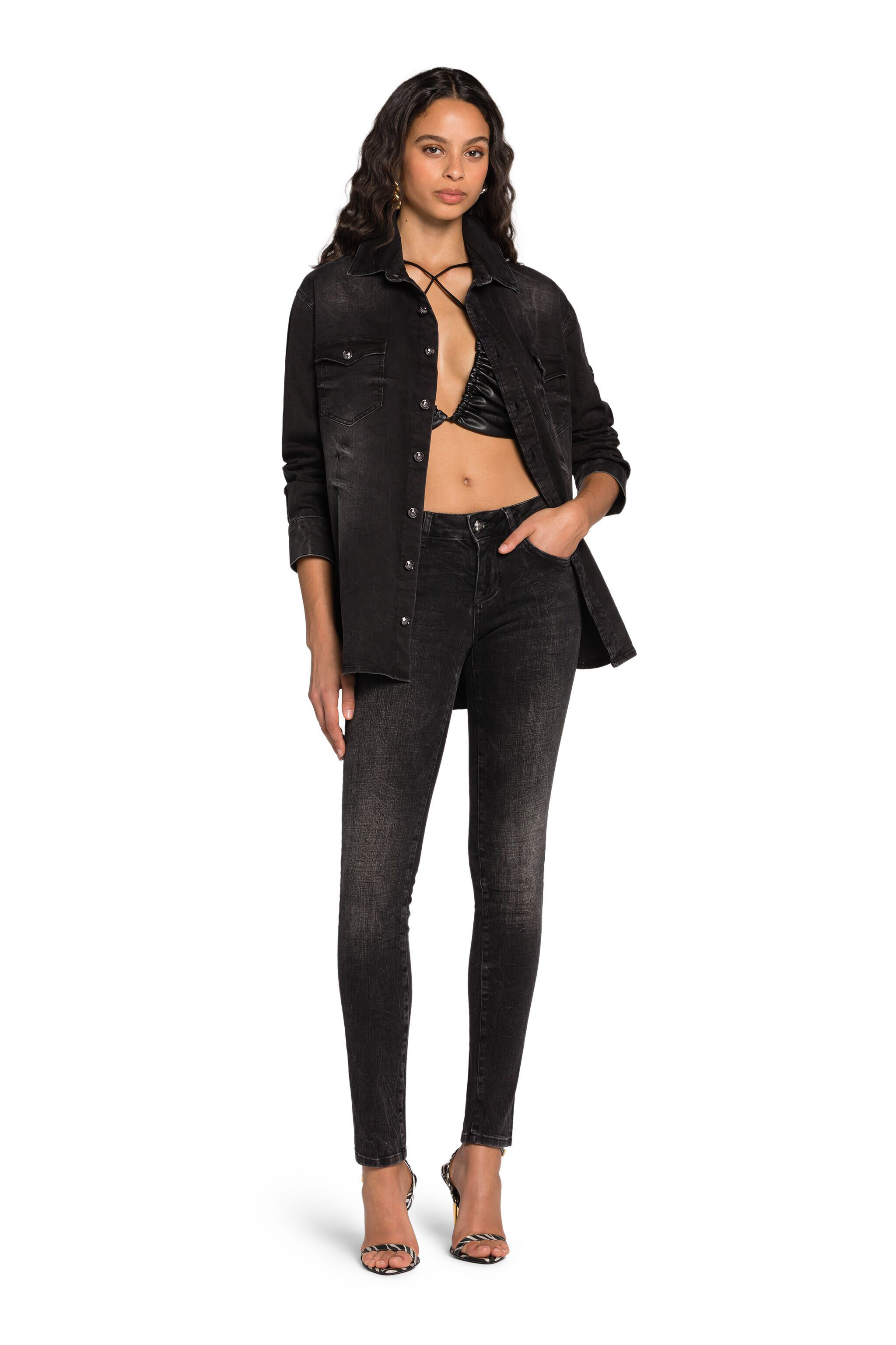 RC RC Monogram Skinny Jeans Black JSJ20S-DS015