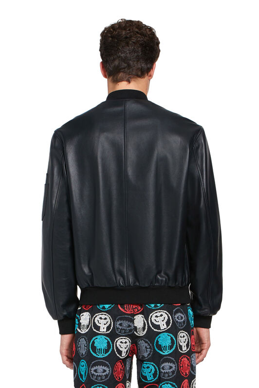 RC Bomber in nappa con simboli portafortuna RC Bomber in nappa con simboli portafortuna BLACK INP820-PN001