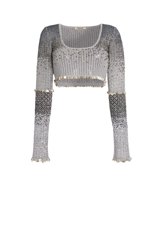 RC Paillettes embellished crop top RC Paillettes embellished crop top Silver IWM650-MR001