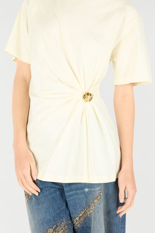 RC T-Shirt with Jewel Tiger Head Ivory UKT62A-JD030